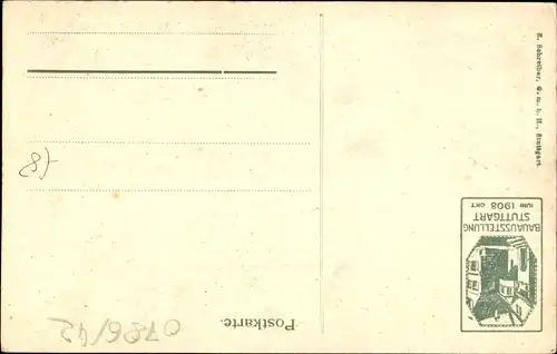 Ak Stuttgart in Württemberg, Bauausstellung 1908, Weinhaus am See, Arch. P. Schmohl, G. Stähelin