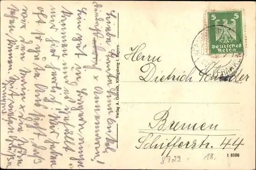 Ak Königsberg in Bayern Unterfranken, Regiomontanushaus, Patrizierhaus