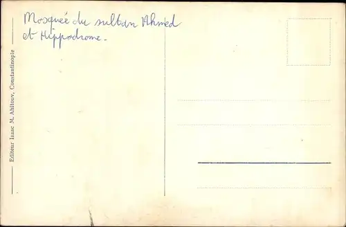 Ak Konstantinopel Istanbul Türkei, Mosquee du Sultan Ahmed et l'Hippodrome