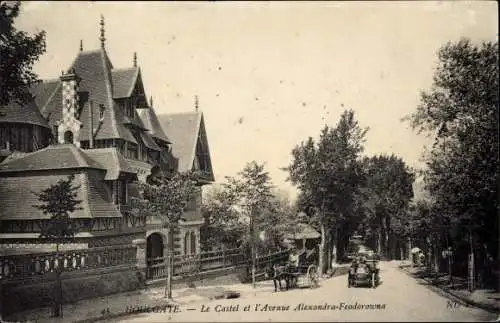 Ak Houlgate Calvados, Le Castel et l'Avenue Alexandra Feodorowna
