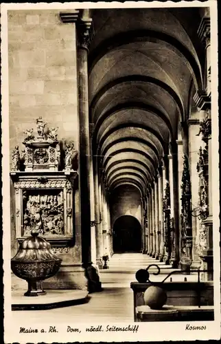 Ak Mainz am Rhein, Dom, nördliches Seitenschiff