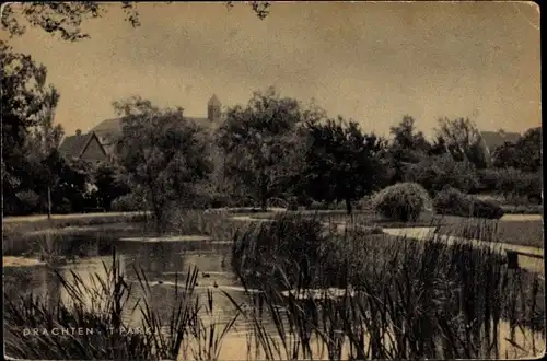 Ak Drachten Friesland Niederlande, Park, Teich