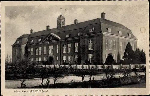 Ak Drachten Friesland Niederlande, H. B. School