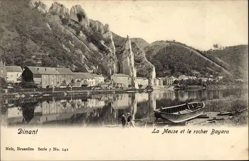 Ak Dinant Wallonien Namur, La Meuse et le rocher Bayara