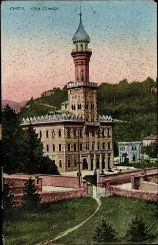 Ak Orta San Giulio Novara Piemonte Italien, Villa Crespi