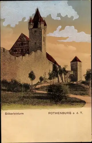 Ak Rothenburg ob der Tauber Mittelfranken, Stöberleinturm