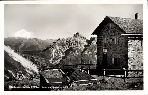 Ak Berg Serles in Tirol, Starkenburgerhütte