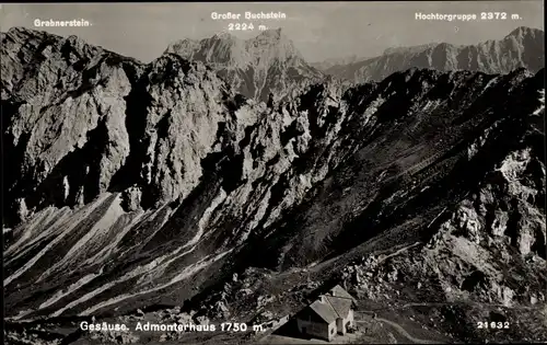 Ak Gesäuse Steiermark, Admonterhaus, Gebnerstein, Großer Buchstein, Hochtorgruppe