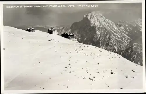 Ak Salzkammergut Oberösterreich, Berghotel, Bergstation, Feuerkogelhütte, Winter