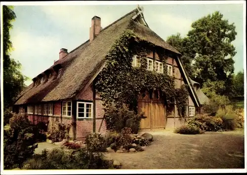 Ak Bendestorf in der Lüneburger Heide, Haus Meinsbur, Besitzer A. Wagner, Fachwerkbau, Reetdach