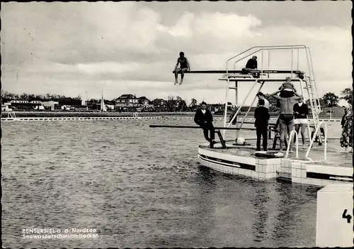 Ak Bensersiel Esens in Ostfriesland, Seewasserschwimmbecken