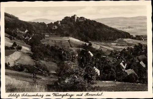 Ak Rinteln an der Weser, Rosenthal, Schloss Schaumburg im Wesergebirge
