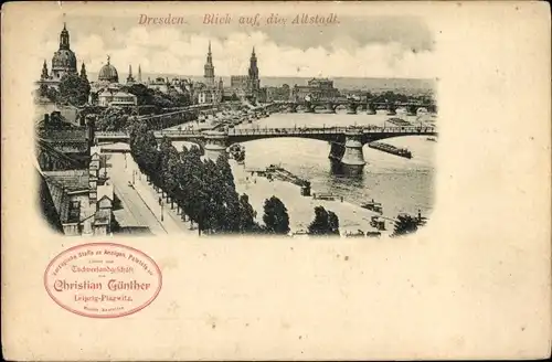 Ak Dresden Altstadt, Blick auf die Altstadt
