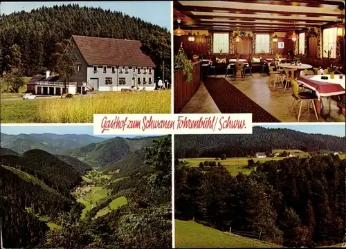Ak Fohrenbühl Lauterbach im Schwarzwald, Gasthof zum Schwanen, Wald, Berge