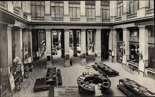 Ak Paris IX., Credit Lyonnais, Hall Principal