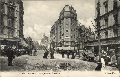 Ak Paris XVIII. Arrondissement Buttes-Montmartre, La rue Custine