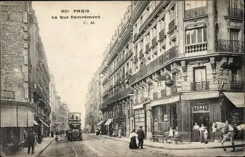 Ak Paris XVIII. Arrondissement Buttes-Montmartre, La Rue Damremont