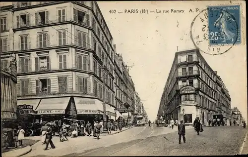 Ak Paris XVIII. Arrondissement Buttes-Montmartre, La rue Ramery