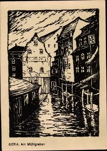 Ak Gera in Thüringen, Partie am Mühlgraben