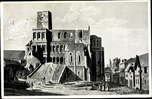 Ak Trier an der Mosel, Porta Nigra im Jahre 1806