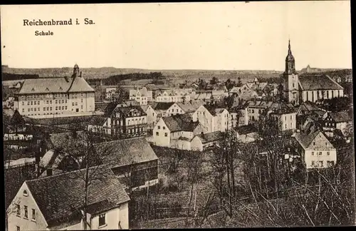 Ak Reichenbrand Chemnitz in Sachsen, Teilansicht, Schule