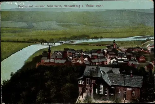 Ak Hartkortberg Wetter an der Ruhr, Ortsansicht, Vogelschau