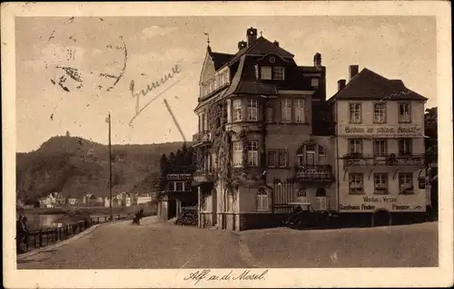 Ak Alf an der Mosel Rheinland Pfalz, Gasthaus Pension Zur schönen Aussicht, Hotel Nollen