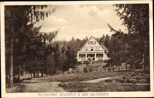 Ak Bad Wildungen, Restaurant Waldhaus, 1924