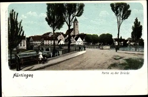 Ak Nürtingen am Neckar Württemberg, Partie an der Brücke