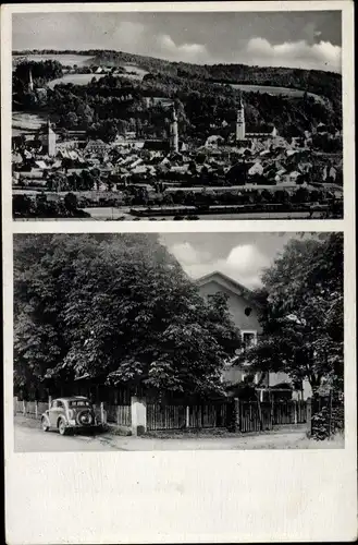 Ak Deggendorf im Bayerischen Wald Niederbayern, Gesamtansicht, Gasthof Straubinger Hof