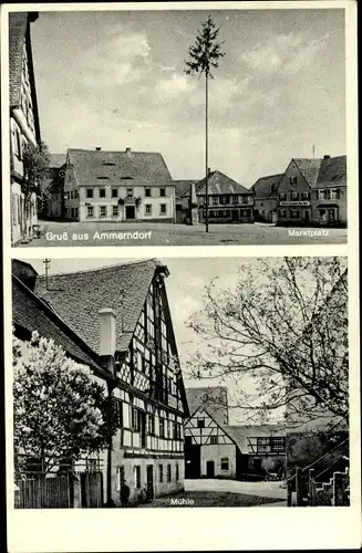 Ak Ammerndorf in Mittelfranken Bayern, Marktplatz, Mühle