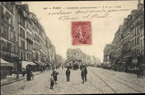 Ak Paris XI. Arrondissement Popincourt, Faubourg Saint Antoine