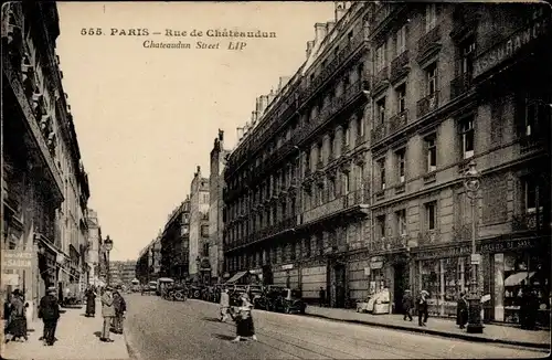 Ak Paris IX. Arrondissement Opéra, Rue de Chateaudun