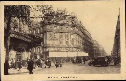 Ak Paris IX. Arrondissement Opéra, La Rue Lafayette