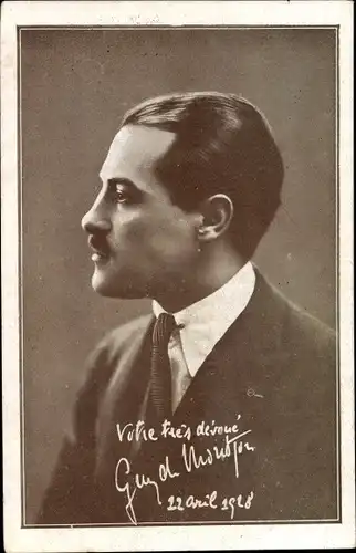 Ak Mann im Anzug, Profilportrait 1928, Schriftsteller ?