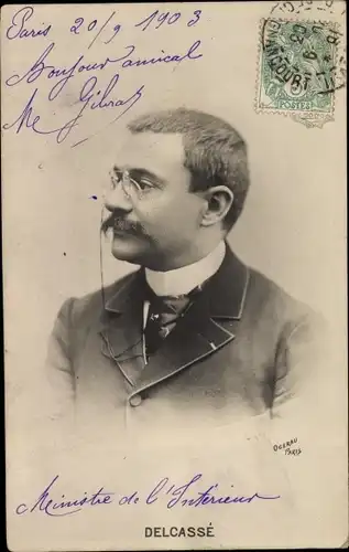 Ak Politiker Théophile Delcassé, Portrait