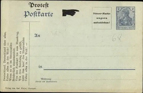 Briefmarken Ganzsachen Ak Abschied der 2 Pfg. Marke, Drei Männer aus Bayern, Schwaben und Berlin