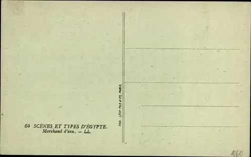 Ak Ägypten, Scenes et Types, Marchand d'Eau, Wasserträger