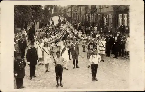 Foto Ak Memmingen in Schwaben, Festumzug, Haus Schlüter, Moltkestraße 11