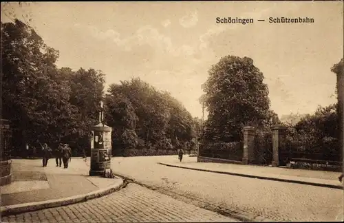 Ak Schöningen am Elm, Schützenbahn, Litfaßsäule