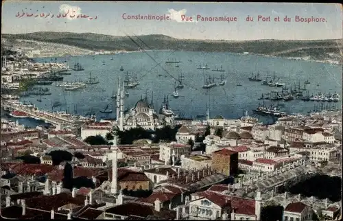 Ak Konstantinopel Istanbul Türkei, Vue Panoramique du Port et du Bosphore