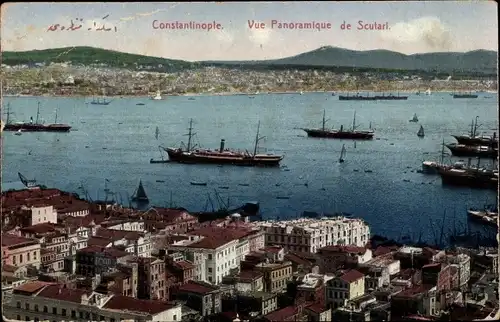 Ak Konstantinopel Istanbul Türkei, Vue Panoramique de Scutari