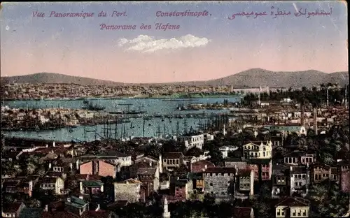 Ak Konstantinopel Istanbul Türkei, Panorama des Hafens