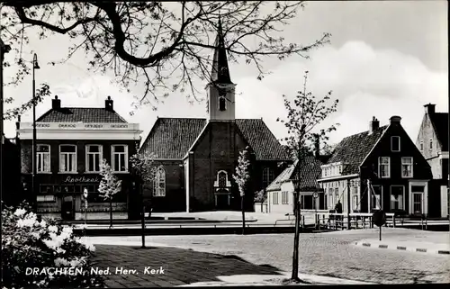 Ak Drachten Friesland Niederlande, Ned. Herv. Kerk