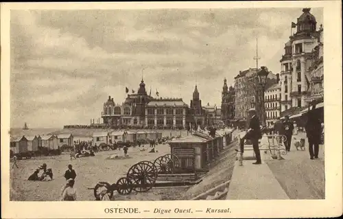 Ak Oostende Ostende Westflandern, Digue Ouest, Kursaal