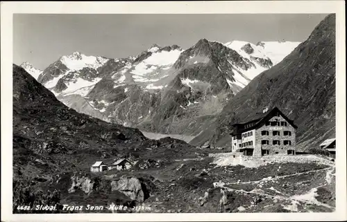 Ak Telfes im Stubai Tirol, Franz Senn Hütte, Bergpanorama