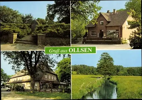 Ak Ollsen Hanstedt Niedersachsen, Am Naturschutzpark, Gasthof, Geschäft