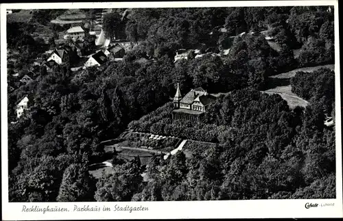 Ak Recklinghausen im Ruhrgebiet, Parkhaus im Stadtgarten, Luftbild