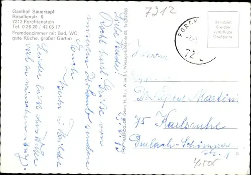 Ak Forchtenstein Burgenland Österreich, Burg, Gasthof Sauerzapf, Rosalienstr. 9