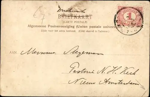 Ak Biezen Gelderland Niederlande, Flusspartie, Häuser